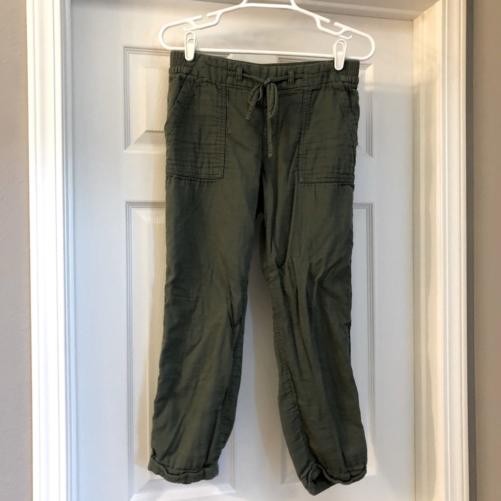 Olive Green Linen Pants
